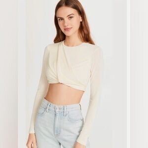 Significant Other Twist Front Long Sleeve Crop Top Size 2